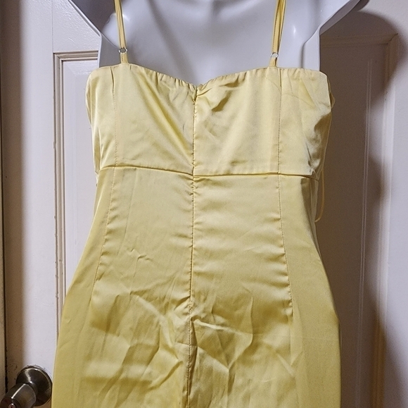 Fashion Nova Women’s Luxe Nights Satin Maxi Dress – Yellow Large - Picture 5 of 13